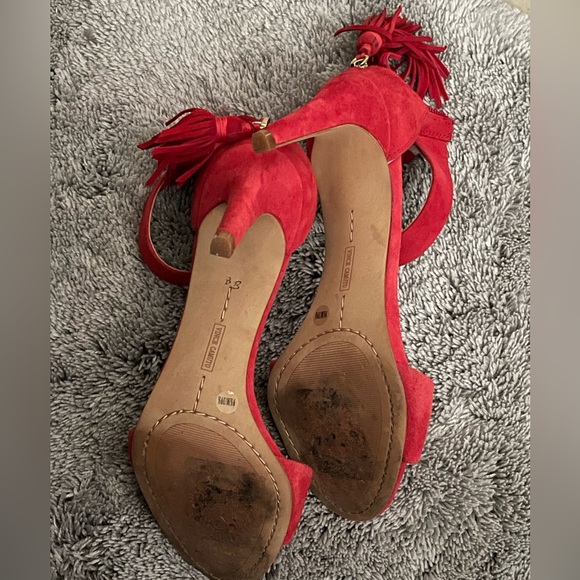 Vince Camuto Red Ankle Strap Heels - Picture 2 of 5